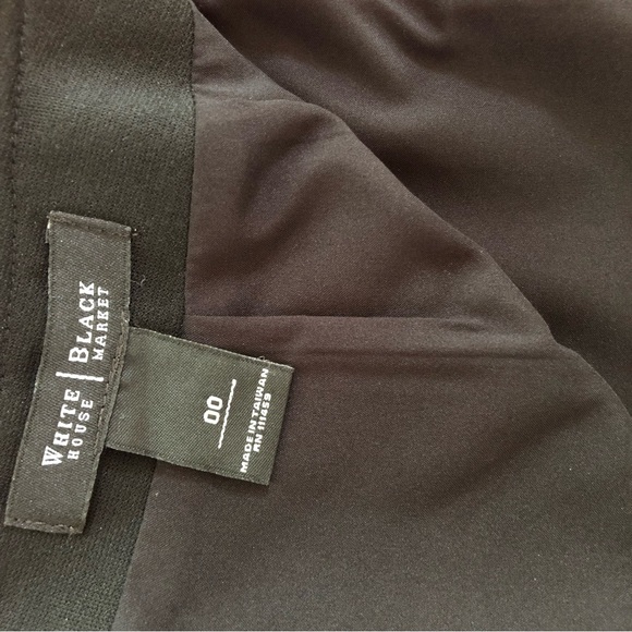 White House Black Market (WHBM) Tan and White Stripped Black Ponté Pencil Skirt - Picture 10 of 10